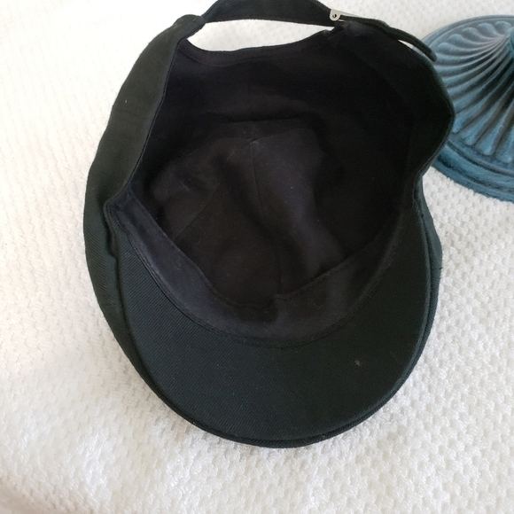 Flat Cap Drivers Newsboy Hat Black Adjustable Wool Blend Very‎ Good Pre-owned - Picture 4 of 10